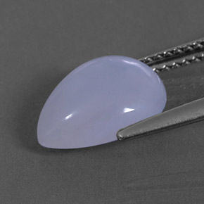 Calcedonio naturale blu da 3,19 ct, trasparente, trasparente/traslucido