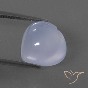 6.46ct Naturale Viola bluastro chiaro Calcedonio, Cuore, Trasparente/Traslucido