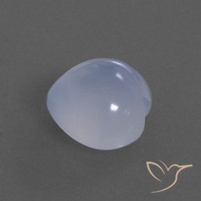 Calcedonio Viola bluastro chiaro naturale da 6.46 ct, Cuore, Trasparente/Traslucido