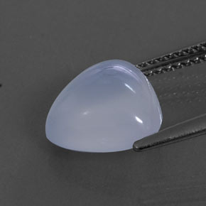 Calcedonio naturale blu da 3,44 ct, trasparente, trasparente/traslucido