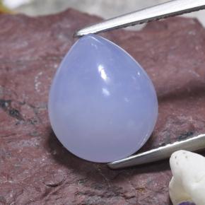Calcedonio naturale blu da 5,82 ct, taglio a pera, traslucido