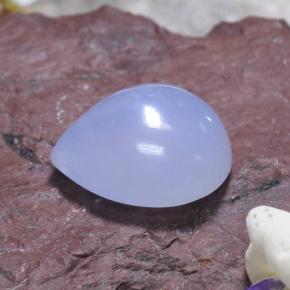 Calcedonio naturale blu da 5,82 ct, taglio a pera, traslucido