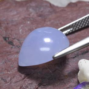 Calcedonio naturale blu da 5,82 ct, taglio a pera, traslucido
