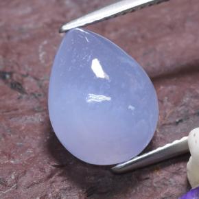 Calcedonio naturale blu da 5,62 ct, taglio a pera, traslucido