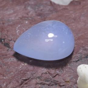 Calcedonio naturale blu da 5,62 ct, taglio a pera, traslucido