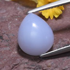 Calcedonio naturale blu da 3,68 ct, taglio a pera, traslucido