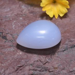 Calcedonio naturale blu da 3,68 ct, taglio a pera, traslucido