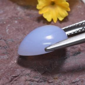 Calcedonio naturale blu da 3,68 ct, taglio a pera, traslucido