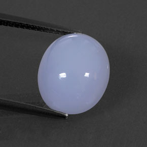 Calcedonio naturale blu da 5,86 ct, taglio ovale, traslucido