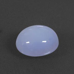 Calcedonio naturale blu da 5,86 ct, taglio ovale, traslucido