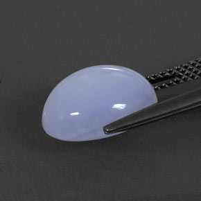 Calcedonio naturale blu da 5,86 ct, taglio ovale, traslucido