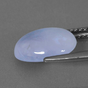 Calcedonio naturale blu da 2,82 ct, trasparente, trasparente/traslucido