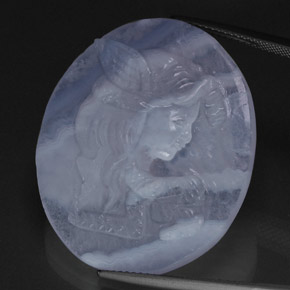 Calcedonio naturale blu da 37,65 ct, trasparente, trasparente/traslucido