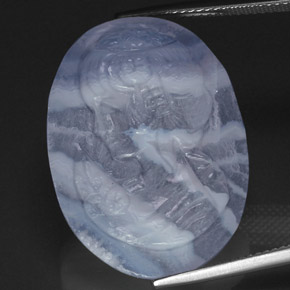 Calcedonio naturale blu da 24,09 ct, trasparente, trasparente/traslucido