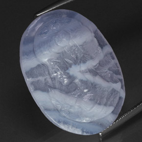 Calcedonio naturale blu da 24,09 ct, trasparente, trasparente/traslucido