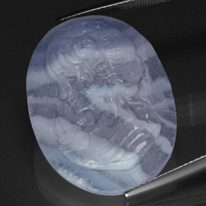 Calcedonio naturale blu da 24,09 ct, trasparente, trasparente/traslucido