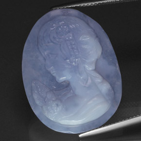 Calcedonio naturale blu da 28,00 ct, trasparente, trasparente/traslucido