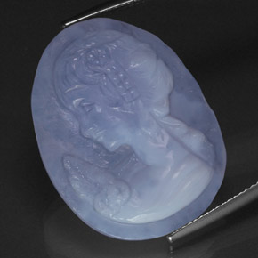 Calcedonio naturale blu da 28,00 ct, trasparente, trasparente/traslucido