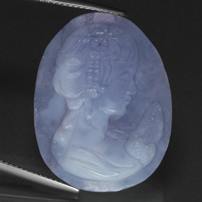 Calcedonio naturale blu da 28,00 ct, trasparente, trasparente/traslucido