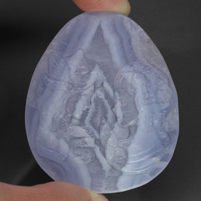 Calcedonio naturale blu da 121,20 ct, trasparente, trasparente/traslucido