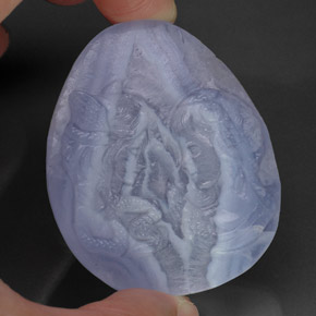 Calcedonio naturale blu da 121,20 ct, trasparente, trasparente/traslucido