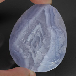 Calcedonio naturale blu da 121,20 ct, trasparente, trasparente/traslucido