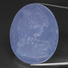 Calcedonio naturale blu da 53,37 ct, trasparente, trasparente/traslucido