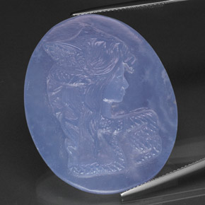 Calcedonio naturale blu da 53,37 ct, trasparente, trasparente/traslucido