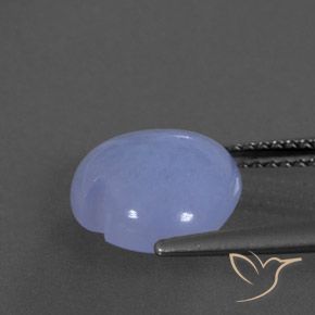 Calcedonio Viola Blu naturale da 3.63 ct, Cuore, Trasparente/Traslucido