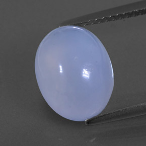 Calcedonio naturale blu da 3,83 ct, trasparente, trasparente/traslucido