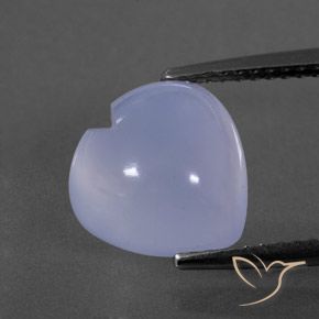 3.82ct Naturale Viola bluastro chiaro Calcedonio, Cuore, Trasparente/Traslucido