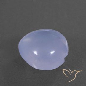Calcedonio Viola bluastro chiaro naturale da 3.82 ct, Cuore, Trasparente/Traslucido