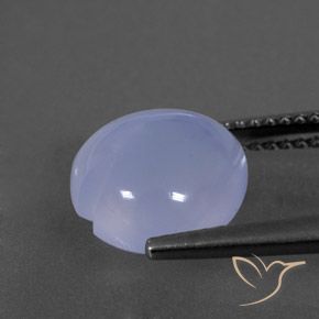 Calcedonio Viola bluastro chiaro naturale da 3.82 ct, Cuore, Trasparente/Traslucido
