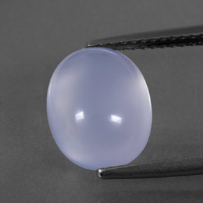 Calcedonio naturale blu da 4,37 ct, trasparente, trasparente/traslucido