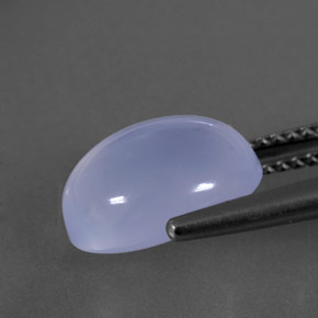 Calcedonio naturale blu da 4,37 ct, trasparente, trasparente/traslucido