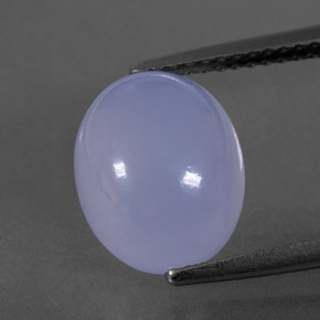 Calcedonio naturale blu da 4,34 ct, trasparente, trasparente/traslucido