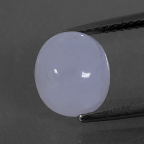 Calcedonio naturale blu da 3,23 ct, taglio ovale, traslucido