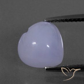 3.57ct Naturale Viola bluastro chiaro Calcedonio, Cuore, Trasparente/Traslucido
