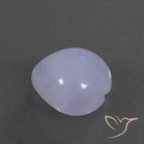 Calcedonio Viola bluastro chiaro naturale da 3.57 ct, Cuore, Trasparente/Traslucido