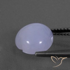 Calcedonio Viola bluastro chiaro naturale da 3.57 ct, Cuore, Trasparente/Traslucido