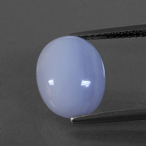 Calcedonio naturale blu da 3,97 ct, taglio ovale, traslucido