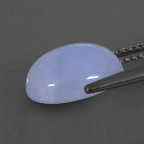 Calcedonio naturale blu da 3,84 ct, trasparente, trasparente/traslucido