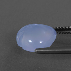 Calcedonio naturale blu da 4,10 ct, trasparente, trasparente/traslucido
