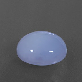 Calcedonio naturale blu da 4,96 ct, taglio ovale, traslucido