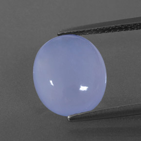 Calcedonio naturale blu da 4,21 ct, trasparente, trasparente/traslucido