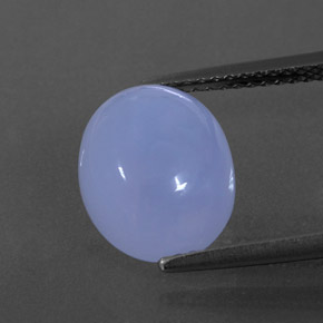 Calcedonio naturale blu da 4,38 ct, trasparente, trasparente/traslucido