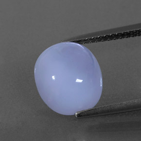 Calcedonio naturale blu da 3,64 ct, taglio ovale, traslucido