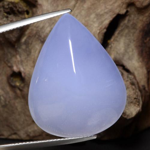 Calcedonio naturale blu da 36,25 ct, taglio a pera, traslucido