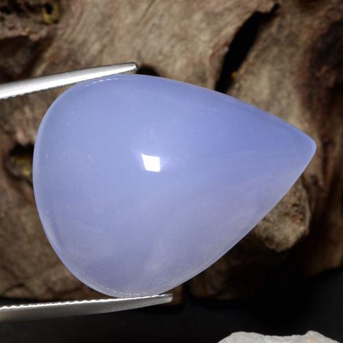 Calcedonio naturale blu da 36,25 ct, taglio a pera, traslucido
