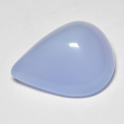 Calcedonio Blu violaceo naturale da 19.18 ct, Forma a pera, Traslucido